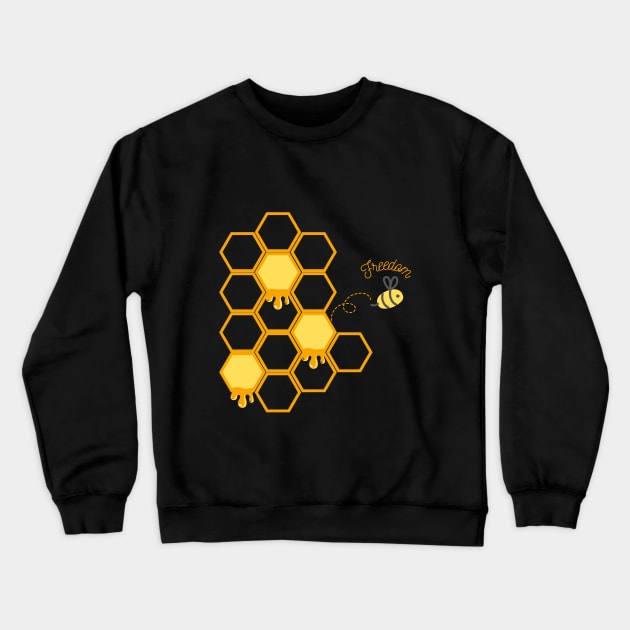 Honey bee freedom Crewneck Sweatshirt by kamonnakrob